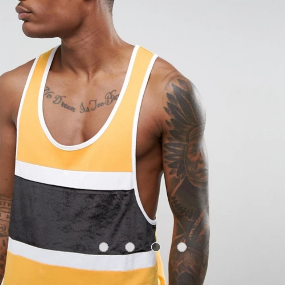 ASOS Extreme Racer Back Tank With Velour P… - Picture 3 of 16
